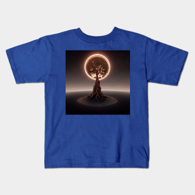 Yggdrasil World Tree of Life Kids T-Shirt by Grassroots Green